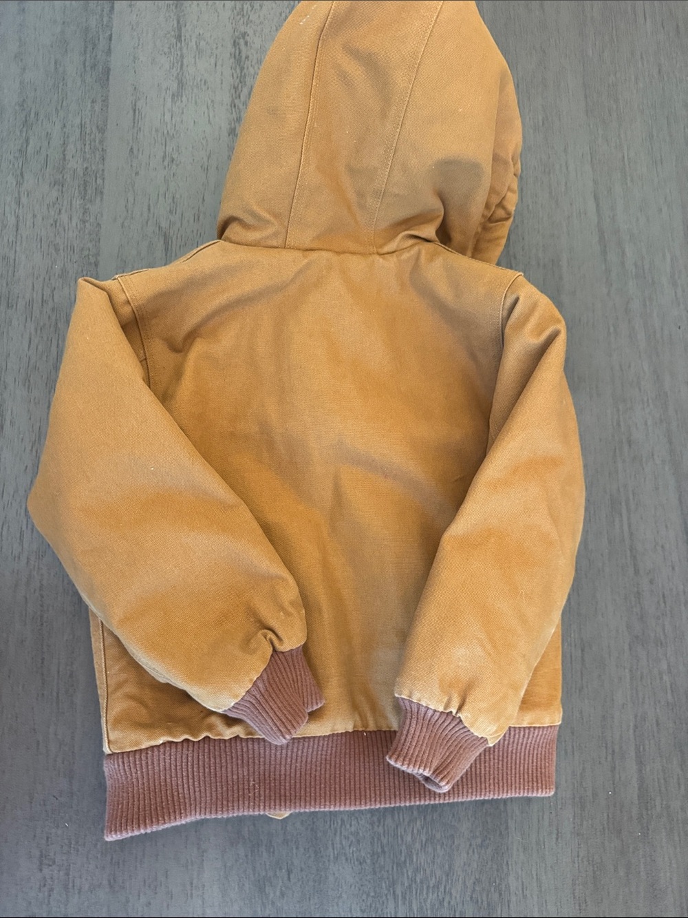 Carhartt Kids Tan Hooded Quilted-Lined Work Jacket - Picture 2 of 5